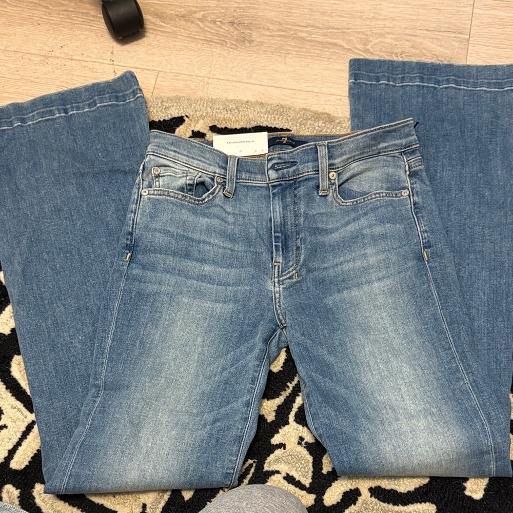 7 For All Mankind Light Blue Flare Jeans